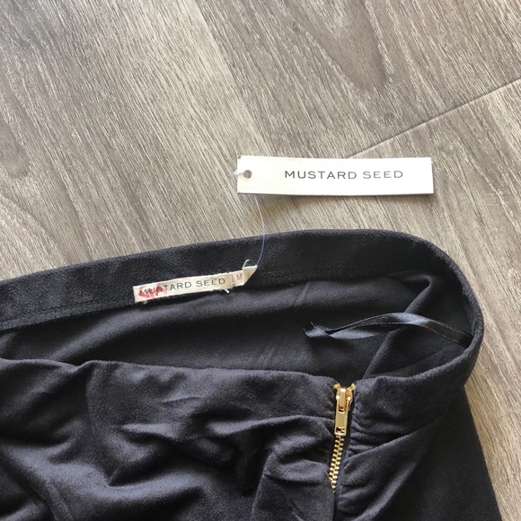 MUSTARD SEED SUEDE ANGLED SKIRT, DARK GREY - Picture 3 of 3